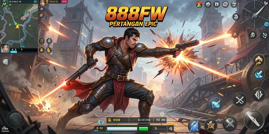 Tampilan gameplay Action yang mendebarkan dalam 888FW.