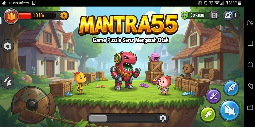 Tampilan gameplay Puzzle menantang di MANTRA55.