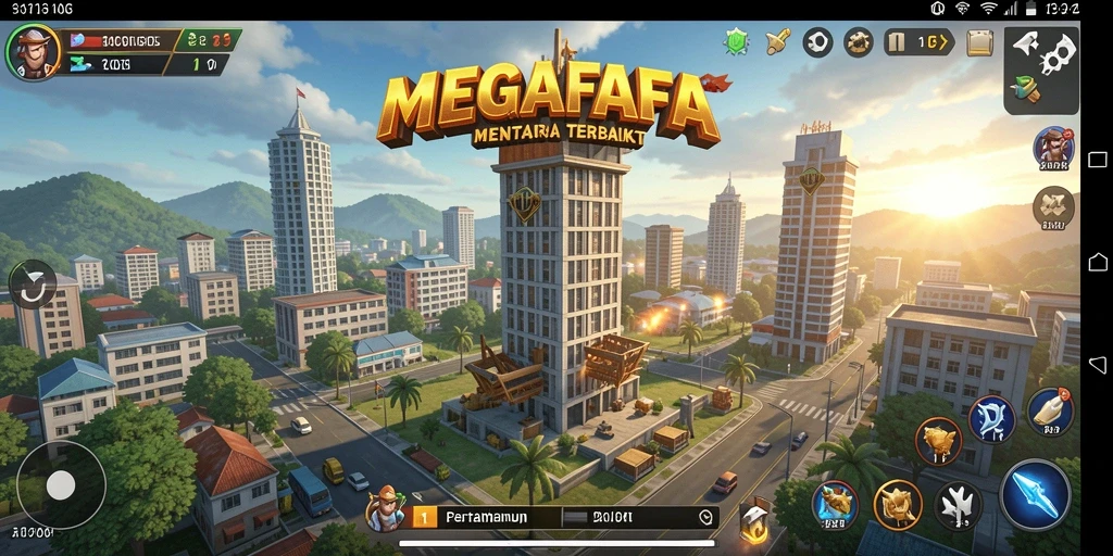 Gameplay menara yang epik dan menantang di MEGAFAFA.