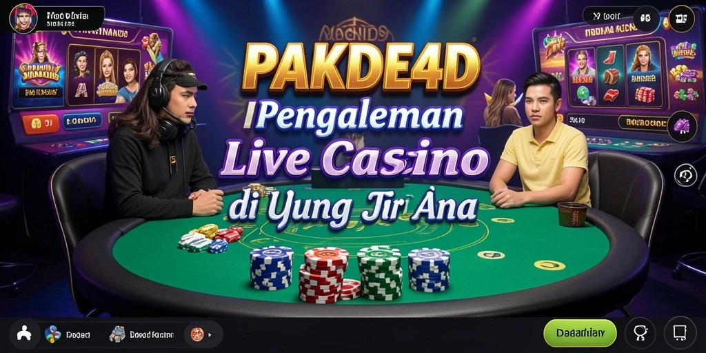 Tampilan interaktif permainan Live Casino dengan dealer langsung.