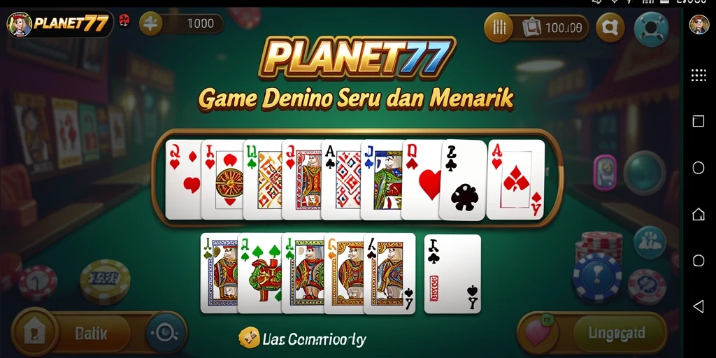 Tangkapan layar gameplay domino seru di PLANET77.