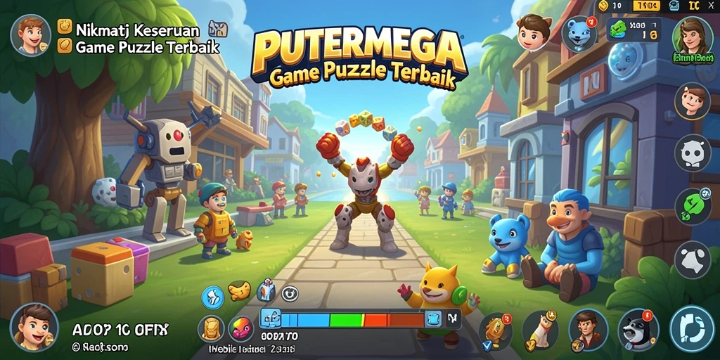 Screenshot gameplay PUTERMEGA dengan tampilan puzzle yang menarik.