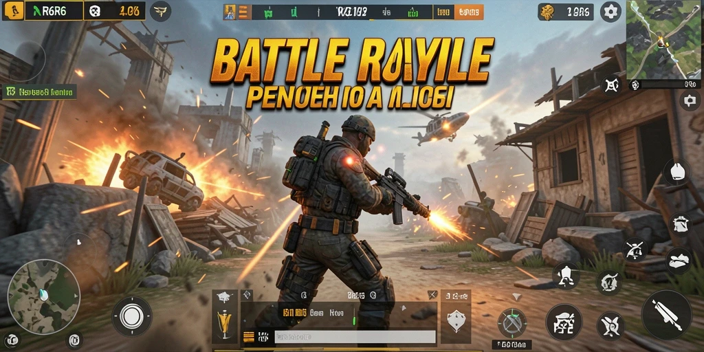 Tampilan gameplay R6R6 yang menegangkan di arena Battle Royale.