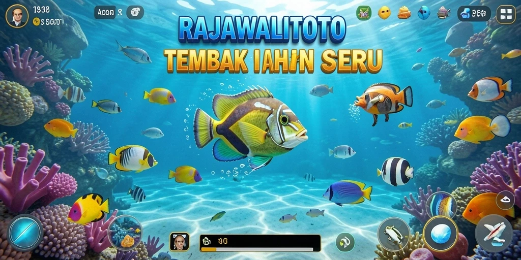 Gameplay RAJAWALITOTO yang seru dengan aksi tembak ikan.
