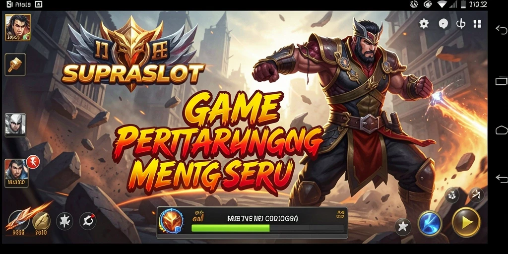 Gameplay seru SUPRASLOT dengan pertarungan menegangkan antar karakter.