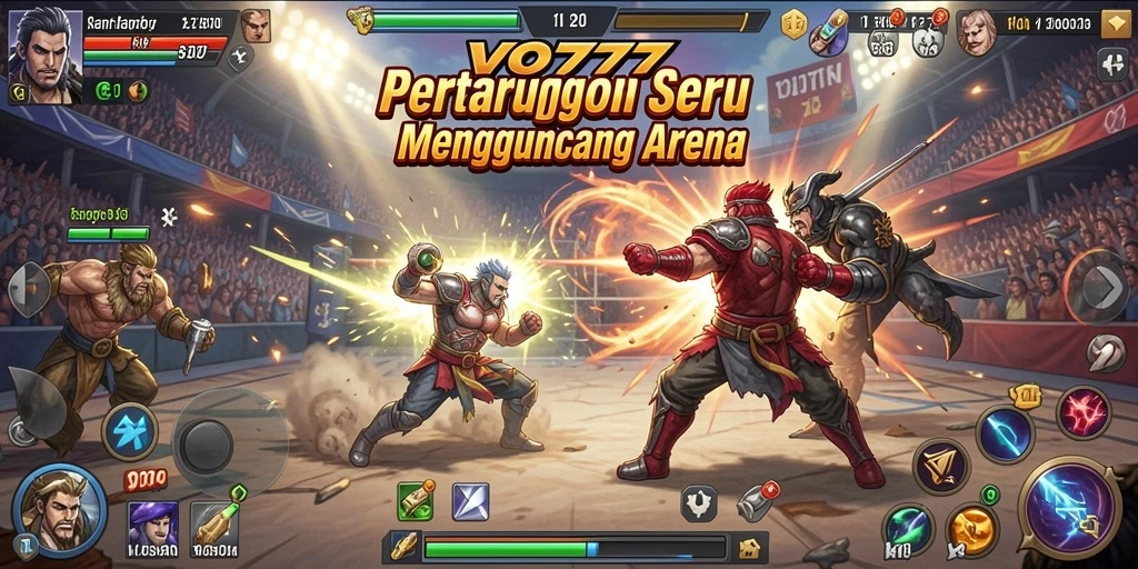Screenshot utama VO777 menampilkan aksi pertarungan yang intens dan mendebarkan.